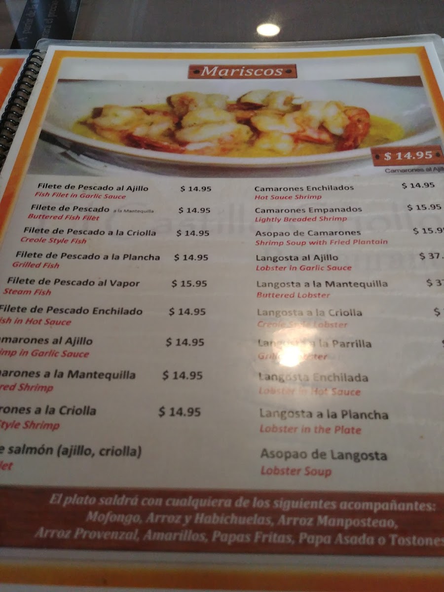 Menu El Castillo Criollo Rest.-1